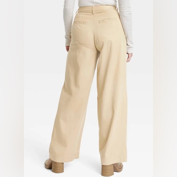 High Waisted Wide Leg Pants Khaki - Picture 3 of 3